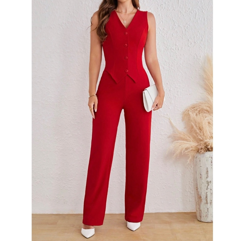 Red Waist Coat and Pants